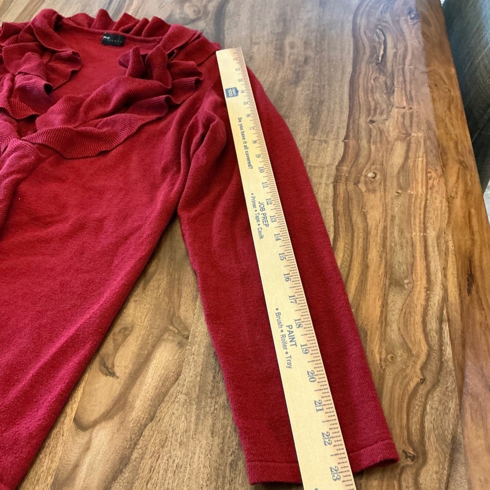 Grace Elements Red Ruffled Front Long Sleeve Card… - image 7